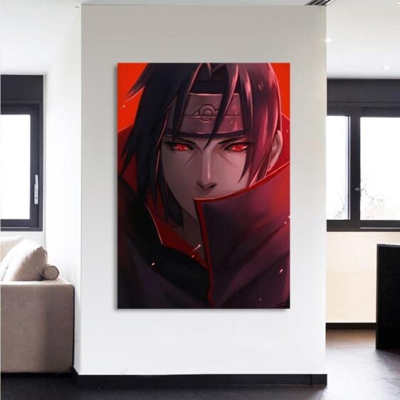 Naruto Anime Handsome Uchiha Itachi Sharingan Red 1pc Canvas