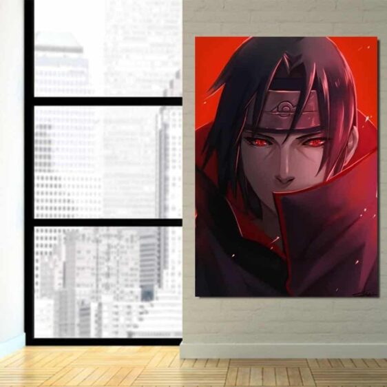 Naruto Anime Handsome Uchiha Itachi Sharingan Red 1pc Canvas