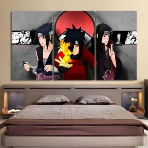 Naruto Anime Sasuke Itachi Madara Uchiha Clan 3pcs Wall Art