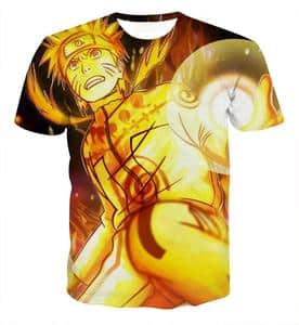 Naruto Golden Aura Rasengan Powerful Skill Fighting for Justice T-shirt