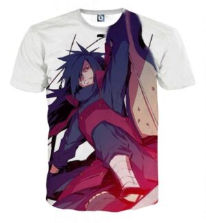 Naruto Japanese Anime Madara Uchiha Fan Art Print T-Shirt