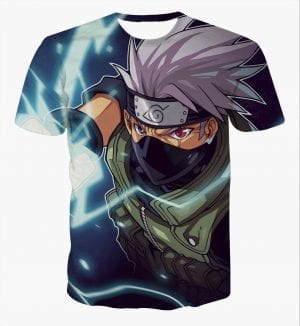 Naruto - Kakashi Hatake Cool 3D Flash Full Print T-Shirt - Saiyan Stuff