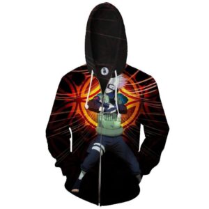 Naruto Kakashi Hatake Copy Ninja Cool Streetwear Zip Up Hoodie