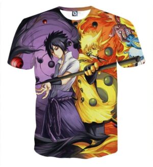 Naruto Sasuke Power Jinchuuriki Sharingan Pattern T-Shirt