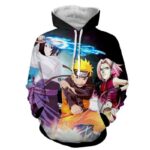 Naruto Sasuke Sakura Team 7 Shippuden Anime Cool Hoodie