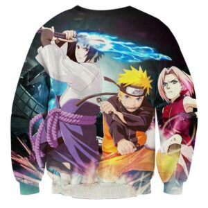 Naruto Sasuke Sakura Team 7 Shippuden Anime Cool Sweatshirt
