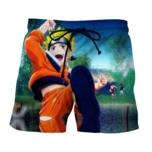Naruto Sasuke Skura Cool Vibrant Scene Print Style Shorts