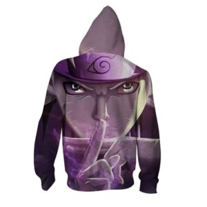 Naruto Shadow Clone Hand Sign Cool Portrait Zip Up Hoodie