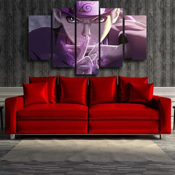Naruto Shadow Clone Hand Sign Cool Purple 5pcs Canvas Print