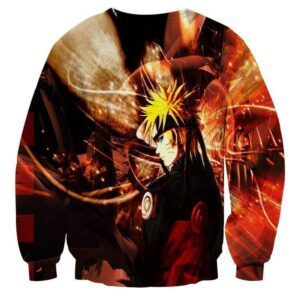 Naruto Shippuden Fan Art Fire Background Design Sweatshirt