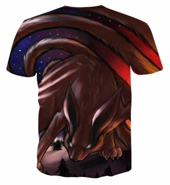 Naruto Shippuden Kurama Nine Tail Fox Fan Art Theme T-Shirt