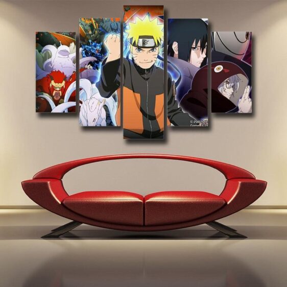 Naruto Shippuden Sasuke Fight Monster Cool Winter 5pcs Canvas