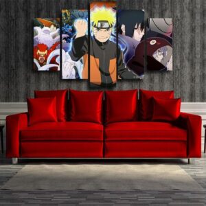 Naruto Shippuden Sasuke Fight Monster Cool Winter 5pcs Canvas