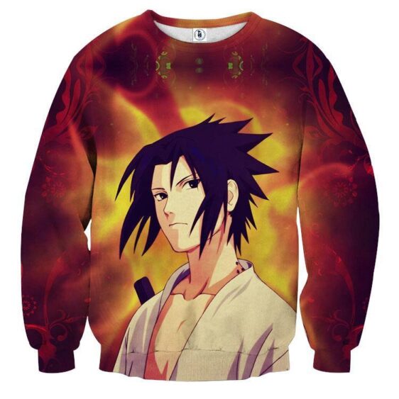 Naruto Shippuden Sasuke Uchiha Fire Release Cool Sweatshirt