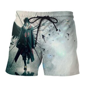 Naruto Shippuden Sasuke Uchiha Lone Ninja Printed Shorts