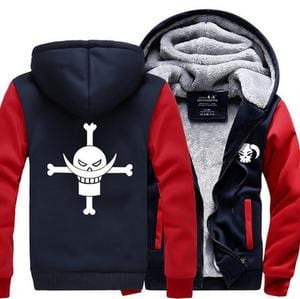 One Piece Portgas D. Ace Fire Fist Ace Symbol Red Navy Hooded Jacket