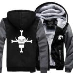 One Piece Portgas D. Ace Fire Fist Ace Symbol Gray Black Hooded Jacket