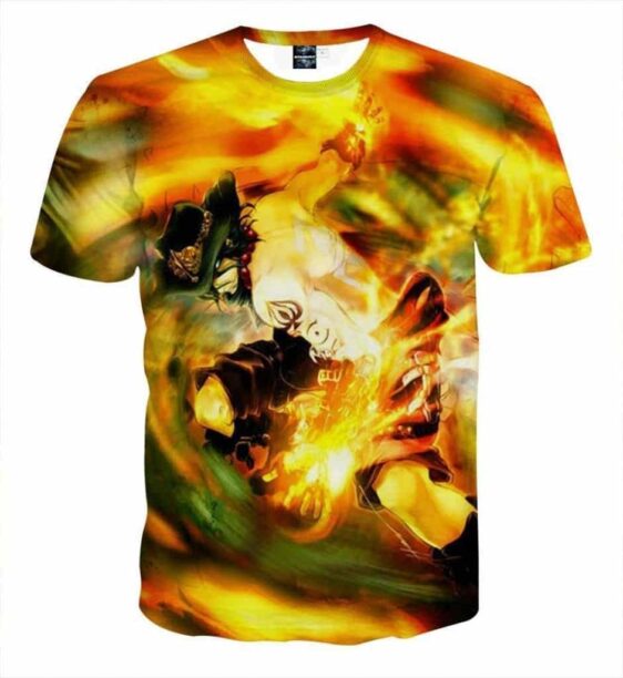 One Piece Ace Awesome Fire Skill 3D Printed T-shirt