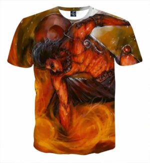 One Piece Ace Powerful Flame Skill Dope Design T-Shirt
