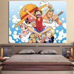 One Piece Complete Straw Hat Pirates Blue 1pc Wall Art Decor