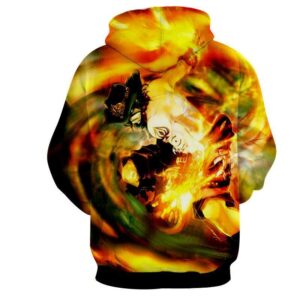 One Piece Cool Ace Fire Fist Burning Hand Skill Hoodie