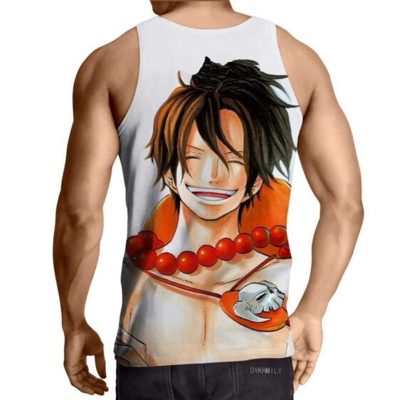 One Piece Fire Ace Smile Happy Cool Theme Design Tank Top