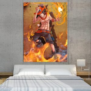 One Piece Fire Fist Ace Fiery Blazing Hot Orange 1pc Canvas