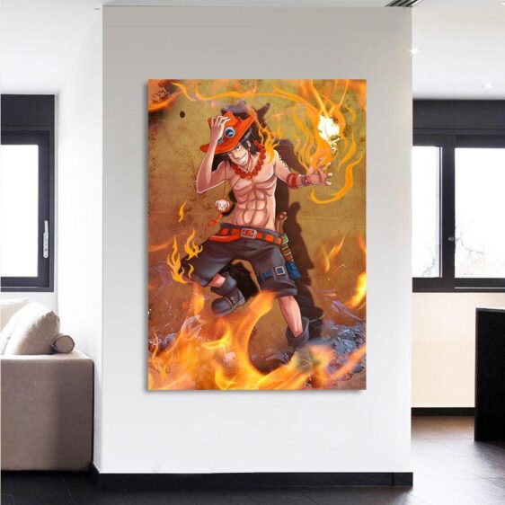 One Piece Fire Fist Ace Fiery Blazing Hot Orange 1pc Canvas