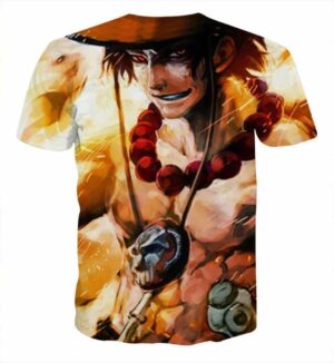 One Piece Fire Fist Ace Portrait Fan Art Dope T-shirt