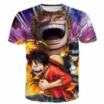 One Piece Luffy Sabo Laughing Donquixote Doflamingo Battle T-shirt