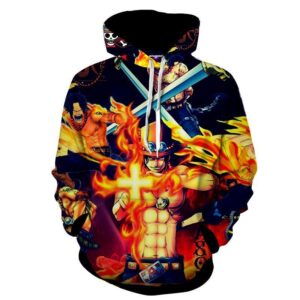 One Piece Monkey D Ace Fire Fist Burning Skill Hoodie