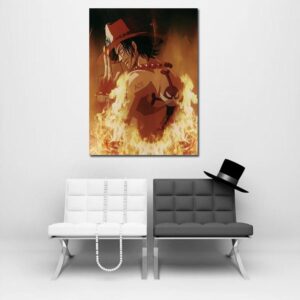 One Piece Portgas D Ace Flame Aura Portrait Orange 1pc Canvas