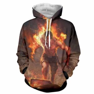 One Piece Portgas D. Ace Fire Fist Revenge Angry Realistic Design Hoodie