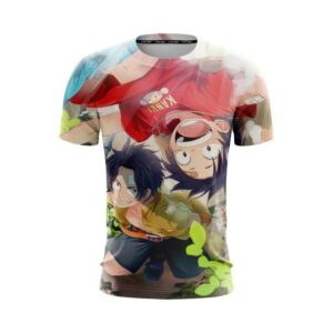 One Piece Straw Hat Luffy Playing With Portgas D Ace T-Shirt