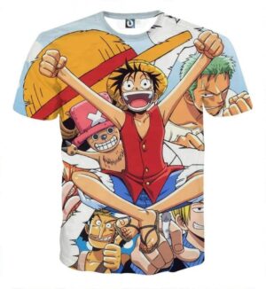 One Piece Straw Hat Pirates Crew Awesome Full Print Tshirt