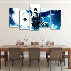 Sasuke Uchiha Blue Sky Asymmetrical Cool 5pcs Wall Art Decor