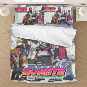 Boruto Naruto the Movie Main Characters White Bedding Set