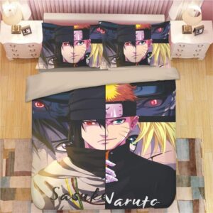 Fierce Sasuke And Naruto Shinobi Face-Off Bedding Set