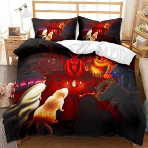 Kurama And The Tailed Beasts Red Vibrant Bedding Set