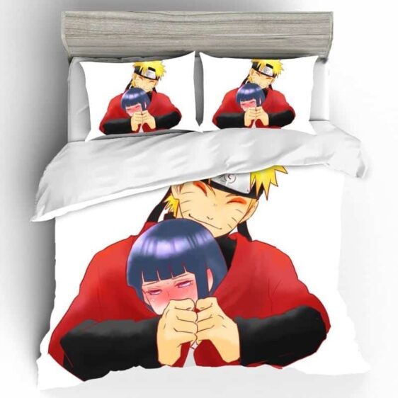 Naruto And Hinata's Flushed Face Sweet Hug Bedding Set