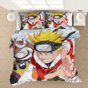Naruto And Killer B Winter Snow Fall White Bedding Set