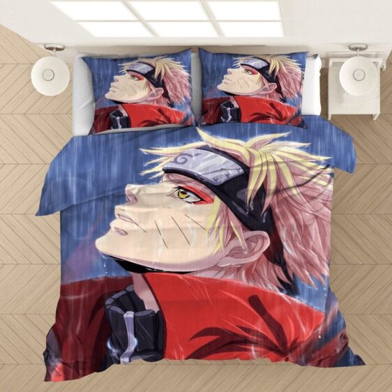 Naruto Sage Mode Under The Rain Fan Art Bedding Set