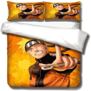 Naruto Shippuden Playful Naruto Kunai Orange Bedding Set