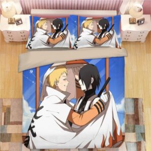 Naruto The Seventh Hokage and Sasuke Fan Art Bedding Set