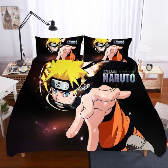 Naruto Uzumaki Shinobi Kunai Attack Black Bedding Set