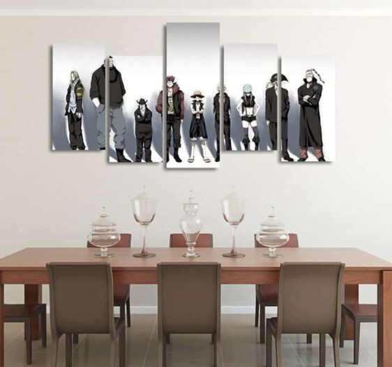 One Piece Luffy With The Crew Black Outfit 5pcs Canvas Print