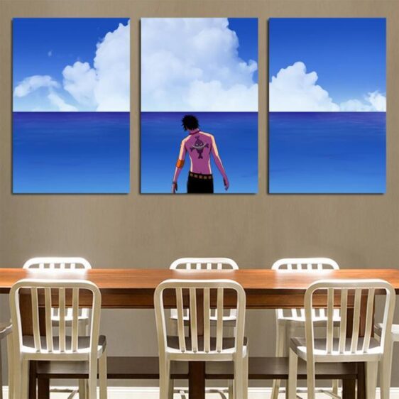 One Piece Portgas D Ace Pretty Calm Blue Ocean 3pcs Wall Art