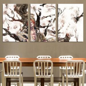 One Piece Red-Haired Awesome Watercolor Painting 3pcs Canvas