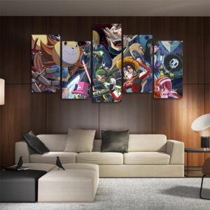 One Piece Straw Hat Crew Space Pirates And Gundam 5pcs Canvas