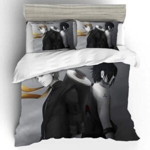 Stunning Naruto And Sasuke Melancholic Gray Bedding Set